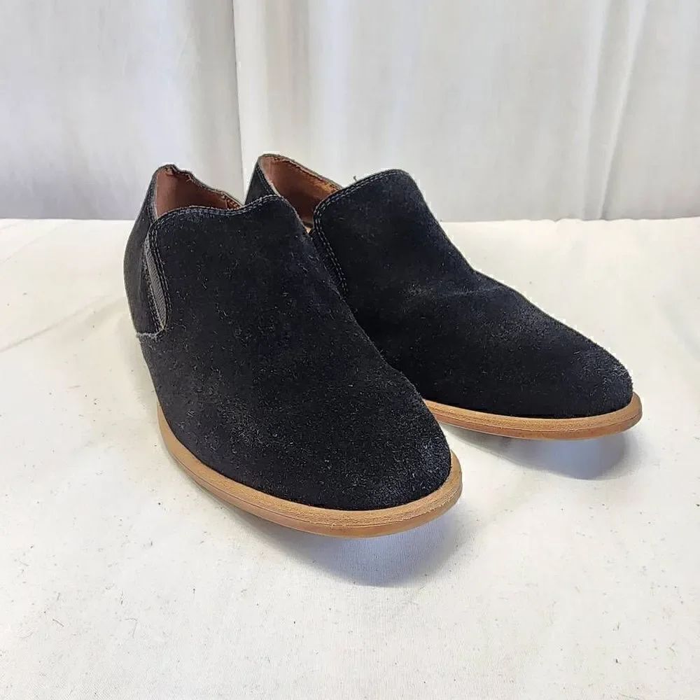Franco Sarto Jed Black Suede Slip On Women's Size 7.5